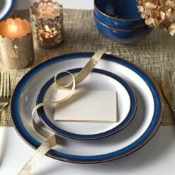 Denby Imperial Blue Dinner Plate - Premium Ceramic Tableware for Stylish Dining -HARTS OF STUR Sales 001010005 Denby Imperial Blue Dinner Plate 3