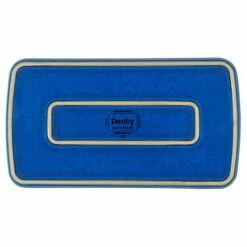 Denby Imperial Blue Small Rectangular Platter - Elegant Serveware for Dining & Entertaining -HARTS OF STUR Sales 001010672 Denby Imperial Blue Small Rectangular Platter 1