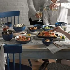 Denby Imperial Blue Small Rectangular Platter - Elegant Serveware for Dining & Entertaining -HARTS OF STUR Sales 001010672 Denby Imperial Blue Small Rectangular Platter 3