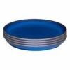 Denby Imperial Blue Set Of 4 Coupe Dinner Plates - Premium Tableware Set -HARTS OF STUR Sales 001042605 Denby Imperial Blue Set Of 4 Coupe Dinner Plates