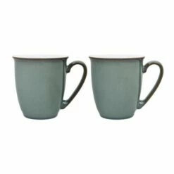 Denby Regency Green Set of 2 Stoneware Mugs - Elegant & Durable Drinkware