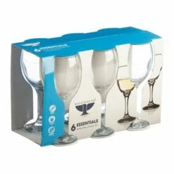 Ravenhead Essentials 250ml Set of 6 White Wine Glasses - Elegant Drinkware for Every Occasion -HARTS OF STUR Sales 0040412 Ravenhead Essentials Sleeve 6 White Wine Glasses 1