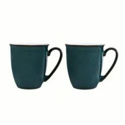 Denby Greenwich Set Of 2 Stoneware Mugs - Elegant & Durable Drinkware