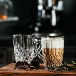 Nachtmann Noblesse Coffee Mug Set Of 2 - Elegant Crystal Glass Mugs for Coffee or Tea -HARTS OF STUR Sales 104907 Nachtmann Noblesse Coffee Mug 2 Pack 2