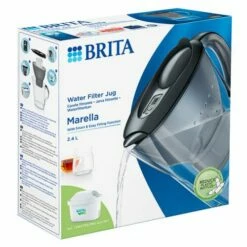 Brita Marella Cool Graphite Water Filter Jug | 2.4L Capacity | BPA-Free | Improves Taste & Reduces Impurities -HARTS OF STUR Sales 1051121 Brita Marella Cool Graphite Jug System 2