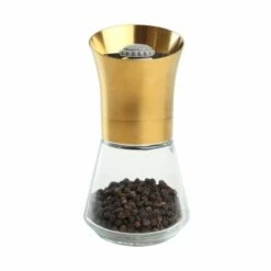 T&G CrushGrind Tip Top Deco Gold Pepper Mill - Premium Tableware for Salt & Pepper
