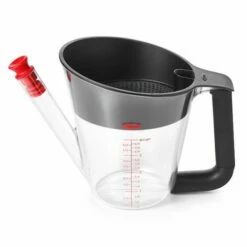 OXO Good Grips Fat Separator 1L - BPA-Free Gravy & Fat Separator with Pour Spout & Strainer - Easy to Clean Tableware