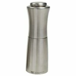 T&G CrushGrind Apollo Brushed Stainless Steel Salt Mill | Premium Tableware for Modern Kitchens
