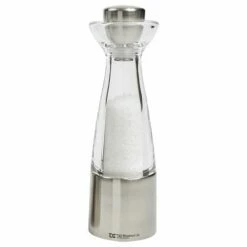 T&G CrushGrind Stockholm Brushed Stainless Steel & Acrylic Salt Mill - Premium Tableware