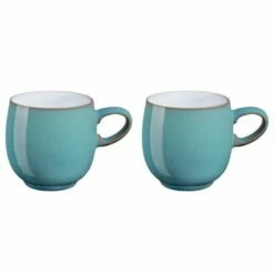 Denby Azure Set Of 2 Stoneware Mugs - Premium British Craftsmanship