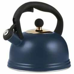 Typhoon Otto Navy 1.8L Whistling Stovetop Kettle - Classic Tea Kettle for Gas & Electric Hobs