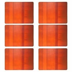 Denby Colours Set Of 6 Orange Placemats - Premium Table Mats for Stylish Dining