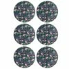 Denby Dark Floral Round Placemats - Set of 6 | Premium Table Mats for Stylish Dining -HARTS OF STUR Sales 151012257 Denby Set Of 6 Dark Floral Round Placemats