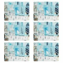 Denby Set Of 6 London Scene Placemats - Premium Table Mats for Stylish Dining