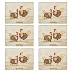 Denby Set Of 6 Derbyshire Redcap Placemats - Premium Table Mats for Stylish Dining