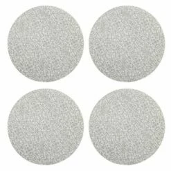 Denby Monsoon Filigree Silver Set Of 4 Round Placemats - Elegant Tableware for Stylish Dining