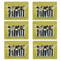 Denby Set Of 6 Cow Placemats - Premium Table Mats for Stylish Dining