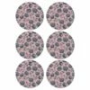 Denby Set Of 6 Rose Engraved Floral Round Placemats - Elegant Tableware for Stylish Dining -HARTS OF STUR Sales 151014161 Denby Set Of 6 Rose Engraved Floral Round