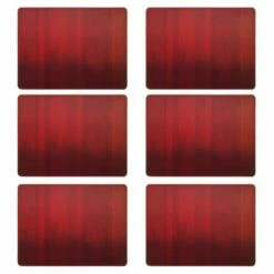 Denby Colours Set Of 6 Red Placemats - Premium Table Mats for Stylish Dining