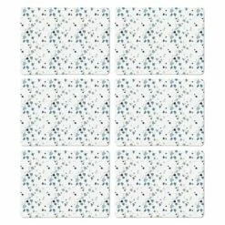 Denby Elements Set Of 6 Terrazzo Effect Blues Placemats - Stylish & Durable Table Mats