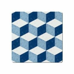 Denby Blue Geometric Square Set Of 6 Placemats - Stylish Tableware for Modern Dining -HARTS OF STUR Sales 151018730 Denby Blue Geometric Square Set Of 6 Placemats 1