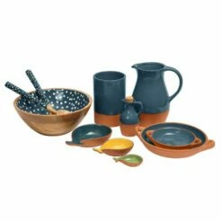 Dexam Sintra Glazed Terracotta Jug Ink Blue | Elegant Drinkware for Home & Kitchen -HARTS OF STUR Sales 16050203 Dexam Sintra Glazed Terracotta Jug Ink Blue 1