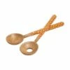 Dexam Sintra Mango Wood Salad Servers - Eco-Friendly Ochre Spotted Design -HARTS OF STUR Sales 16050471 Dexam Sintra Mango Wood Spotted Salad Servers Ochre