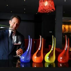 Riedel Confetti Blue Cornetto Decanter - Elegant Wine Decanter for Enhanced Aeration -HARTS OF STUR Sales 197713B Riedel Confetti Blue Cornetto Decanter 5