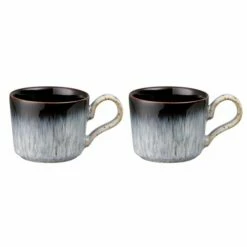 Denby Halo Brew Set Of 2 Espresso Cups - Premium Stoneware Drinkware