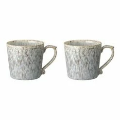 Denby Halo Speckle Pair of Mugs - Premium Stoneware Drinkware