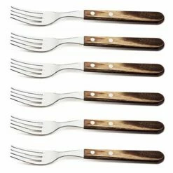 Tramontina Polywood Set Of 6 Jumbo Forks - Durable & Stylish Cutlery for Everyday Use