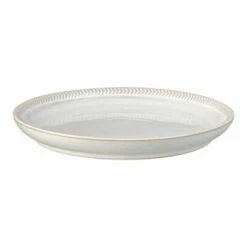 Denby Natural Canvas Textured Medium Coupe Plate - Elegant Tableware for Everyday Dining