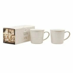 Denby Natural Canvas 2 Piece Textured Mug Set - Premium Stoneware Drinkware -HARTS OF STUR Sales 375040579 Denby Natural Canvas 2pc Textured Mug Set 2