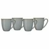 Denby Elements Light Grey Set Of 4 Coffee Mugs - Premium Stoneware Drinkware -HARTS OF STUR Sales 380040018 Denby Elements Light Grey Set 4 Coffee Mugs NEW