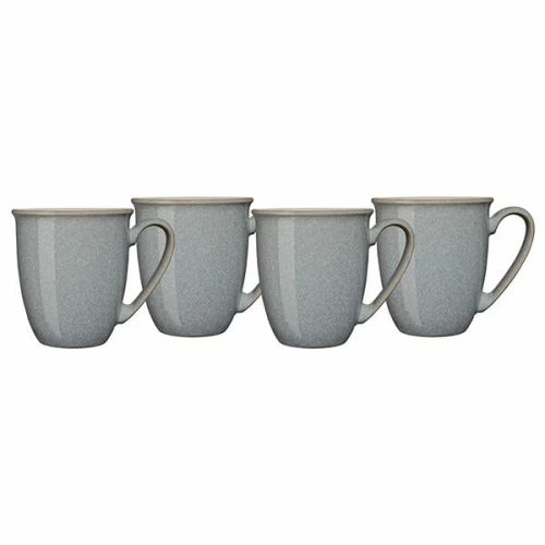 Denby Elements Light Grey Set Of 4 Coffee Mugs - Premium Stoneware Drinkware 3 Denby Elements Light Grey Set Of 4 Coffee Mugs - Premium Stoneware Drinkware