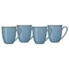 Denby Elements Blue Set Of 4 Coffee Mugs - Premium Stoneware Drinkware -HARTS OF STUR Sales 381040018 Denby Elements Blue Set 4 Coffee Mugs