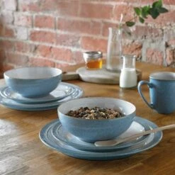 Denby Elements Blue 12 Piece Tableware Set - Premium Dinnerware for Stylish Dining -HARTS OF STUR Sales 381041981 Denby Elements Blue 12 Piece Tableware Set 1