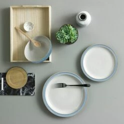 Denby Elements Blue 12 Piece Tableware Set - Premium Dinnerware for Stylish Dining -HARTS OF STUR Sales 381041981 Denby Elements Blue 12 Piece Tableware Set 2