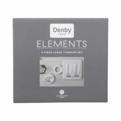 Denby Elements Set Of 4 Large Tumblers - Premium Stoneware Drinkware -HARTS OF STUR Sales 400013470 Denby Set Of 4 Elements Large Tumblers 1