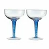 Denby Imperial Blue Set Of 2 Champagne Saucers - Elegant Drinkware for Celebrations -HARTS OF STUR Sales 400013512 Denby Imperial Blue Set Of 2 Champagne Saucers