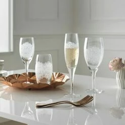 Denby Monsoon Filigree Champagne Flute Pack of 2 - Elegant Drinkware for Special Occasions -HARTS OF STUR Sales 401013763 Denby Monsoon Filigree Champagne Flute Pack of 2 1