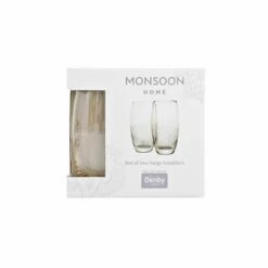 Denby Monsoon Lucille Gold Set Of 2 Large Tumblers - Premium Drinkware -HARTS OF STUR Sales 401013768 Denby Monsoon Lucille Gold Pack of 2 Tumblers 1