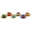BIA Set of 6 Espresso Cups & Saucers - Assorted Colours | Premium Drinkware -HARTS OF STUR Sales 401016 876 DRH Bia Espresso Cups And Saucers Assorted Colours