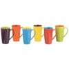 BIA Set of 6 Latte Mugs in Assorted Colours - Premium Ceramic Drinkware for Coffee & Tea -HARTS OF STUR Sales 403046G 876 DRH Bia Latte Mugs Assorted Colours