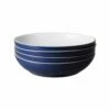 Denby Elements Dark Blue Set of 4 Pasta Bowls - Premium Stoneware Tableware -HARTS OF STUR Sales 405042044 Denby Elements Dark Blue 4 Piece Pasta Bowl Set