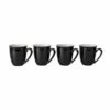 Denby Elements Black Set Of 4 Coffee Beaker Mugs - Premium Stoneware Drinkware