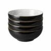 Denby Elements Black Set Of 4 Cereal Bowls - Premium Stoneware Tableware -HARTS OF STUR Sales 406042207 Denby Elements Black Set Of 4 Cereal Bowl