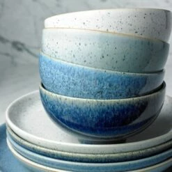 Denby Studio Blue Chalk Small Coupe Plate - Elegant Tableware for Everyday Dining -HARTS OF STUR Sales 407012003 Denby Studio Blue Chalk Small Coupe Plate 4