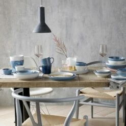 Denby Studio Blue Pebble Small Coupe Plate - Elegant Tableware for Everyday Dining -HARTS OF STUR Sales 408012003 Denby Studio Blue Pebble Small Coupe Plate 4