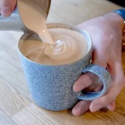 Denby Studio Blue Flint/Chalk Ridged Mug - Premium Stoneware Mug for Coffee & Tea -HARTS OF STUR Sales 409010616 Denby Studio Blue Flint Chalk Ridged Mug 3